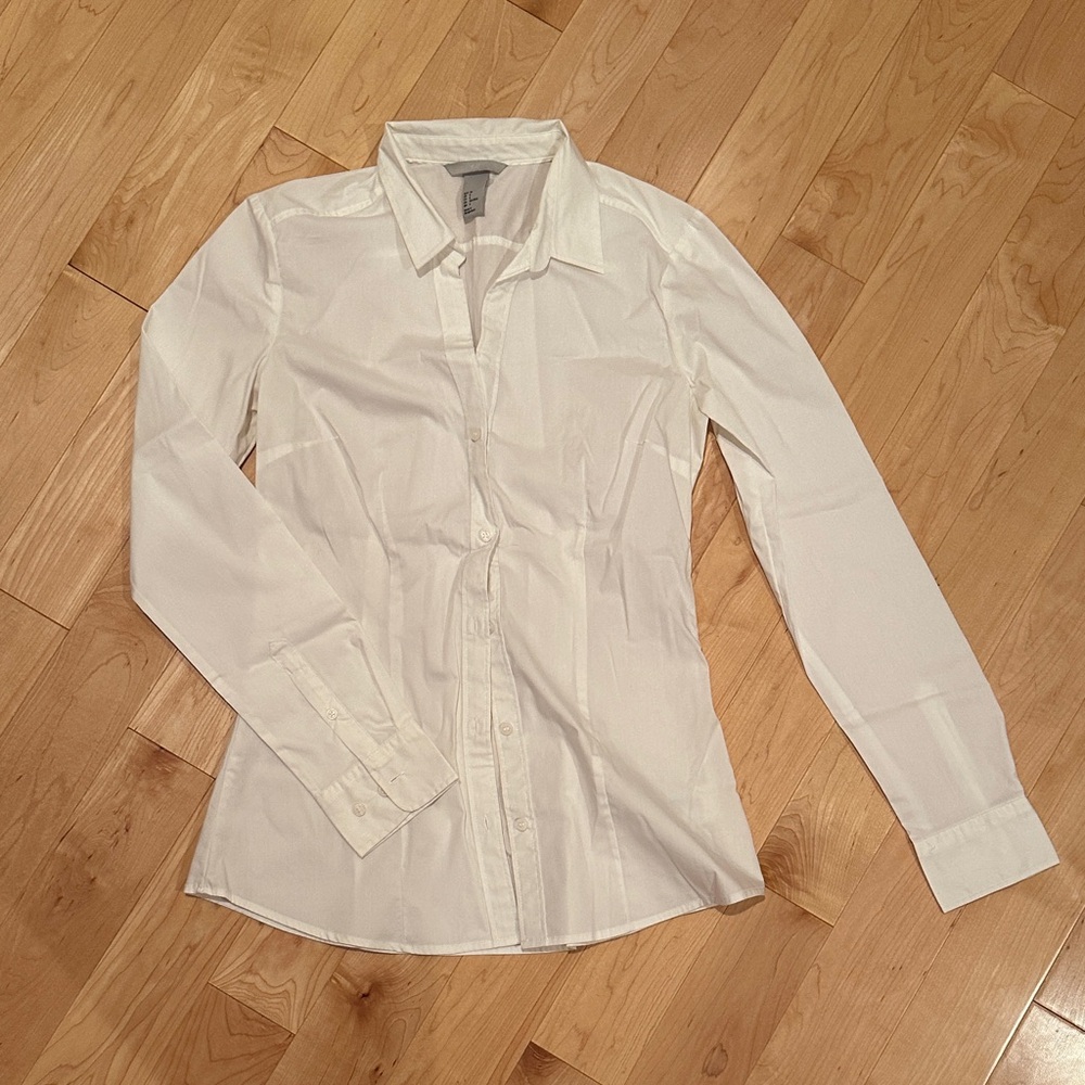 H&M White Button-Up Shirt